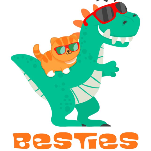 Besties a Cat and Dinosaur Metal Lunch Box (Creator Uploaded)