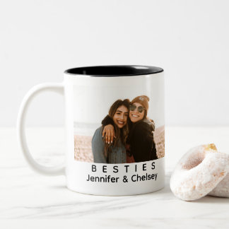 Besties Add Personal Names/Photo Custom Two-Tone Coffee Mug