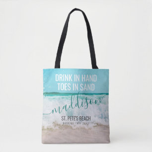 Besties Beach Trip Personalized Destination Tote Bag