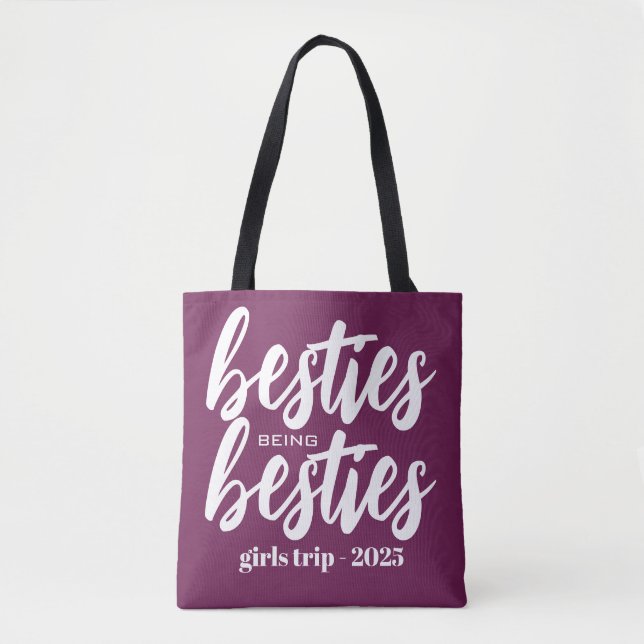 Besties being Besties Personalized Tote Bag (Front)