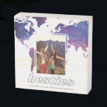 Besties Best Friend Galaxy Map Photo Wooden Box Sign<br><div class="desc">Decorative wood sign in a galaxy map "besties" design with a photo of you and your best friend and the quote - Life was meant for good friends and great adventures. Perfect for the friend who you love to travel and go on adventures with!</div>