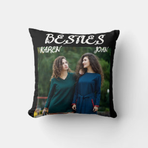 BESTIES BEST FRIEND PHOTO THROW PILLOW