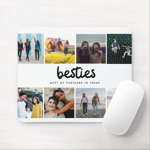 Besties Best Friend Quote Photo Collage Mouse Pad