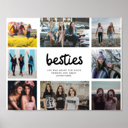 Besties Best Friend Quote Photo Collage Poster