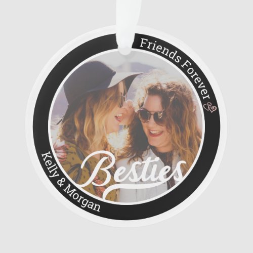 Besties Best Friends  Buffalo Plaid  Ornament