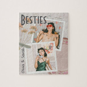 Besties best friends custom names photo  jigsaw puzzle
