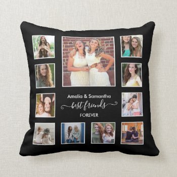 Besties Best Friends Forever 11 Photo Collage   Throw Pillow by semas87 at Zazzle