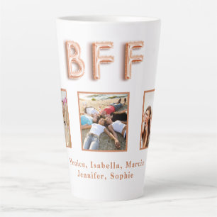 Besties Best friends forever photo names rose gold Latte Mug