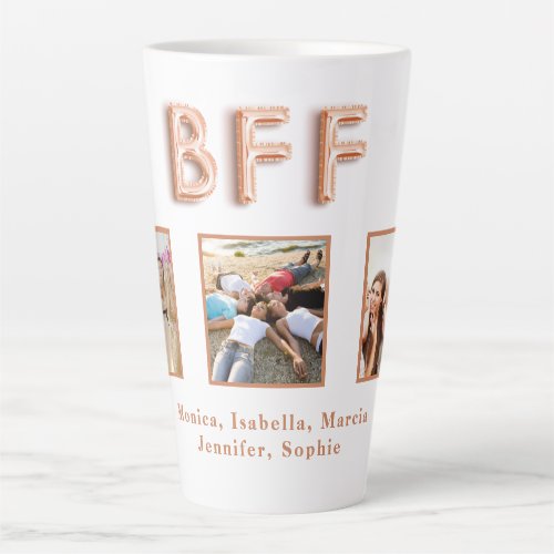 Besties Best friends forever photo names rose gold Latte Mug