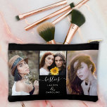 Besties Best Friends Modern Simple Photo Template Accessory Pouch<br><div class="desc">Friendship is a beautiful thing and besties make life sweeter! This modern custom pouch cosmetic or accessories bag celebrates that friendship in a lovely way with a 3 photo collage to include some of your favorite photos of your best friend(s). Personalize the text with your names and you have a...</div>