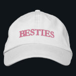Besties Best Friends Modern Typography Custom Embroidered Baseball Cap<br><div class="desc">Besties Best Friends Modern Typography Custom Embroidered Baseball Cap features the simple modern embroidered text "Besties". Perfect as a gift for your best friend,  cousin,  sister,  mom and more. Created by Evco Studio www.zazzle.com/store/evcostudio</div>