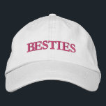Besties Best Friends Modern Typography Custom Embroidered Baseball Cap<br><div class="desc">Besties Best Friends Modern Typography Custom Embroidered Baseball Cap features the simple modern embroidered text "Besties". Perfect as a gift for your best friend,  cousin,  sister,  mom and more. Created by Evco Studio www.zazzle.com/store/evcostudio</div>