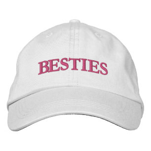 Besties Best Friends Modern Typography Custom Embroidered Baseball Cap