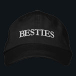 Besties Best Friends Modern Typography Custom Embroidered Baseball Cap<br><div class="desc">Besties Best Friends Modern Typography Custom Embroidered Baseball Cap features the simple modern embroidered text "Besties". Perfect as a gift for your best friend,  cousin,  sister,  mom and more. Created by Evco Studio www.zazzle.com/store/evcostudio</div>