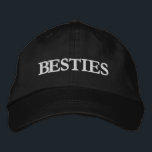 Besties Best Friends Modern Typography Custom Embroidered Baseball Cap<br><div class="desc">Besties Best Friends Modern Typography Custom Embroidered Baseball Cap features the simple modern embroidered text "Besties". Perfect as a gift for your best friend,  cousin,  sister,  mom and more. Created by Evco Studio www.zazzle.com/store/evcostudio</div>