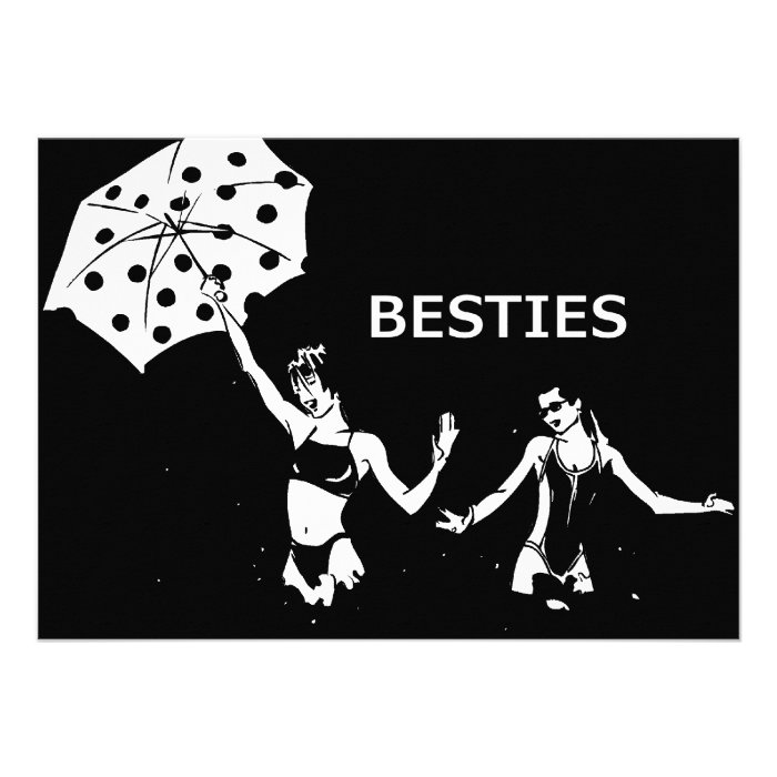 Besties Best Friends on the Beach Invitations