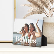 Besties Best Friends Overlay & Names Photo Plaque