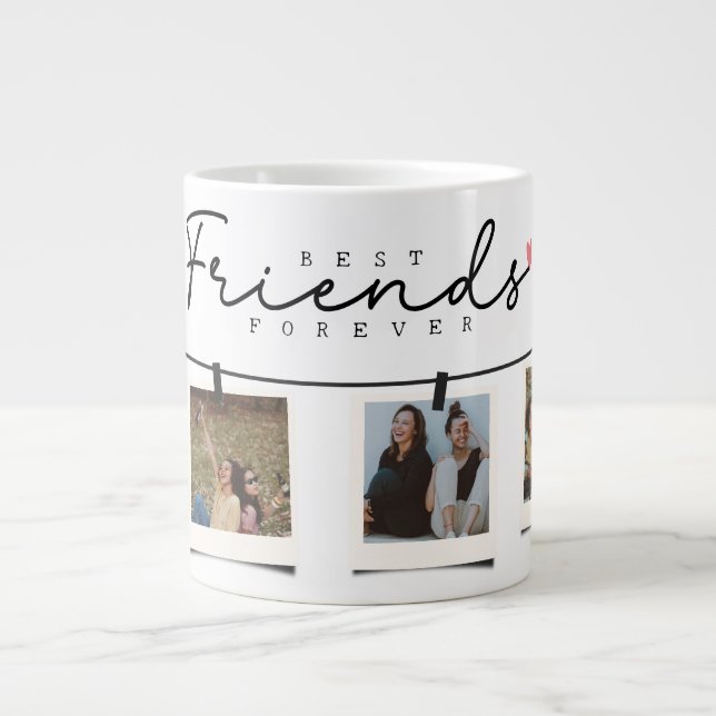 Besties Best Friends Personalized Gift Photo Giant Coffee Mug (Front)