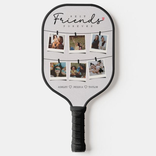 Besties Best Friends Personalized Gift Photo Pickleball Paddle (Front)