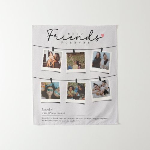 Besties Best Friends Personalized Gift Photo Tapestry