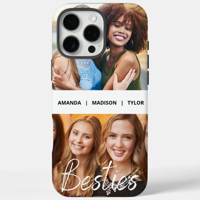 Besties | Best Friends Personalized Names Photo Case-Mate iPhone Case (Back)