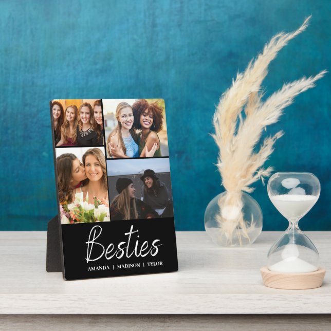 Besties | Best Friends Personalized Names Photo Plaque (Side)