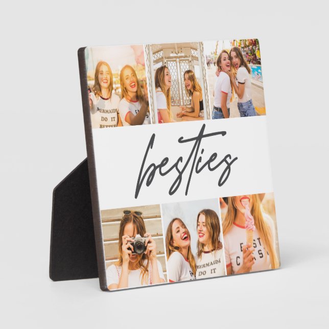 Besties Best Friends Photo Collage Plaque (Front)