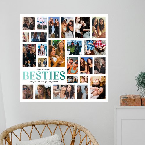 Besties  Best Friends Photo Collage Poster