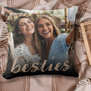 Besties Best Friends Photo Gift Throw Pillow