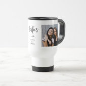 Besties | Best Friends Two Photos and Modern Text Travel Mug (Front Right)