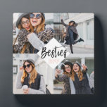Besties BFF | Best Friends Forever Photo Collage Plaque<br><div class="desc">A special and memorable photo collage gift for best friends. The design features a four photo grid collage layout to display four of your own special best friends photos. "Besties" is designed in a stylish white brush script modern calligraphy with "BFF" displayed in a modern typographic design. Send a memorable...</div>