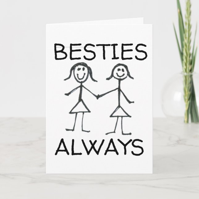 BESTIES BFF GIRLFRIENDS BIRTHDAY GREETING CARDS (Front)