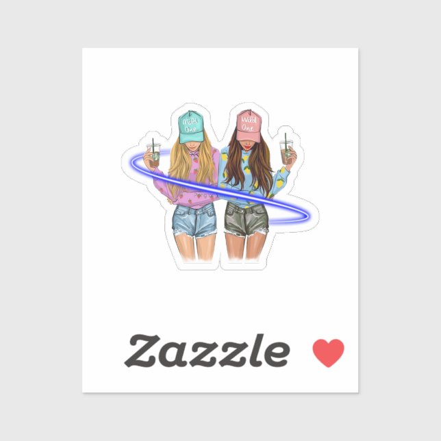Besties BFF Heart Best Friends Bestie  Sticker (Sheet)
