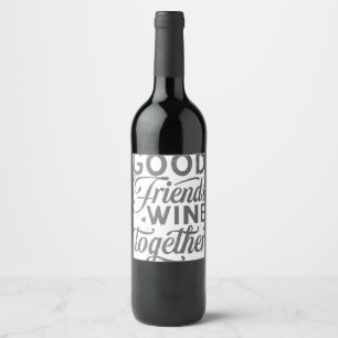 Besties BFF Heart Best Friends Bestie  Wine Label