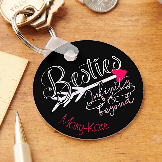 Besties BFF Infinity Forever Best Friends Pink  Keychain (Creator Uploaded)