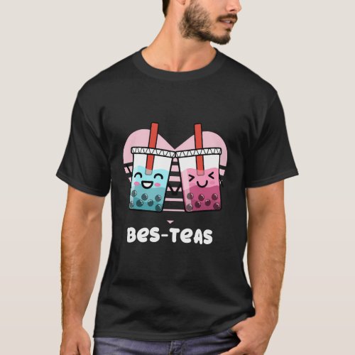 Besties Bubble Tea Pun Bes_Teas T T_Shirt