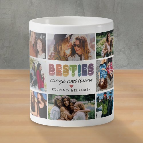 Besties Colorful Photo Collage Coffee Mug