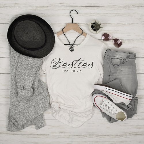 Besties Custom Name Best Friend T_Shirt