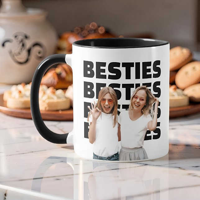 Personalized Besties photo friendship mug Besties custom photo BFF mug, personalized best friend birthday and Christmas gift for girls