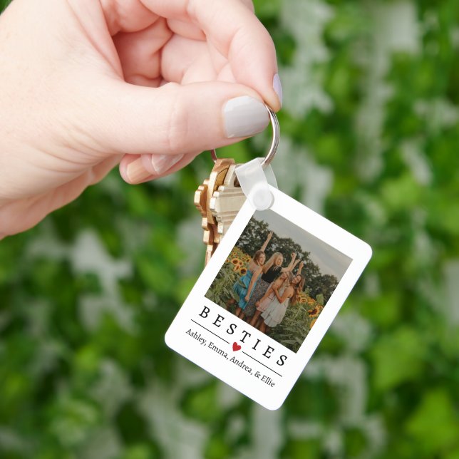 Besties Custom Photo Keychain, Gift for Friends Keychain (Hand)