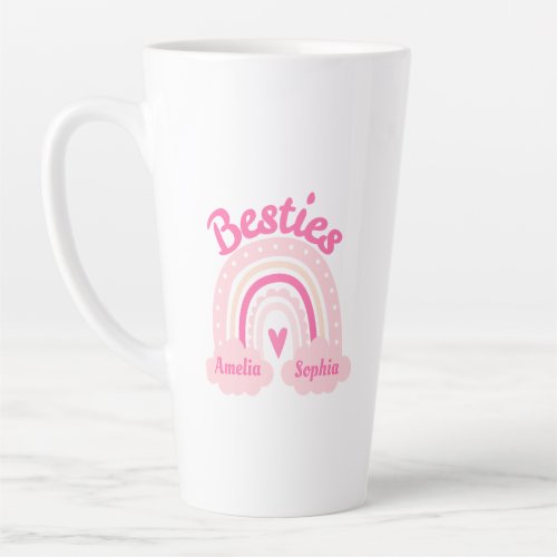 Besties Custom Photo & Name  Latte Mug