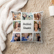 Besties Custom Photo throw Pillow