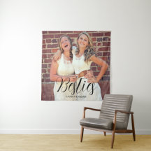 Besties Customizable Text Photo Tapestry