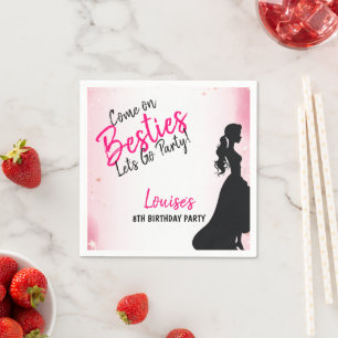 Besties Doll Pink Glitter Party Napkins