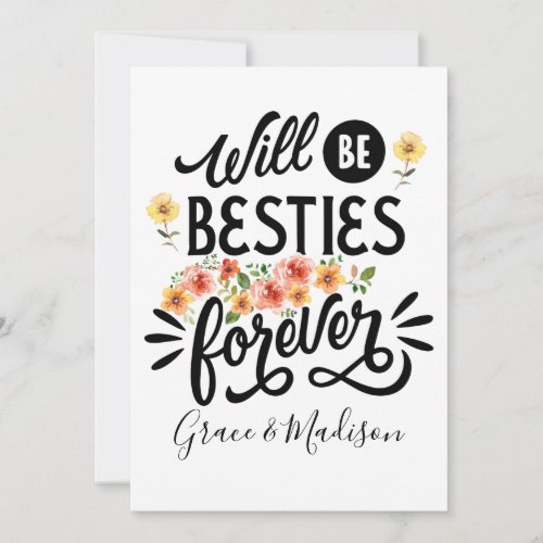 Besties for Life BFF Friends Forever Gift Holiday Card