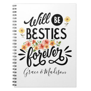 Besties for Life BFF Friends Forever Gift Notebook