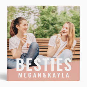 Besties Forever Best Friends BFF Modern Chic Photo 3 Ring Binder