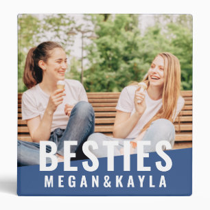 Besties Forever Best Friends BFF Modern Chic Photo 3 Ring Binder