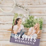Besties Forever Best Friends BFF Modern Chic Photo Keychain<br><div class="desc">This simple and modern design is composed of sans serif typography. Add custom photo of you and your best friend.</div>