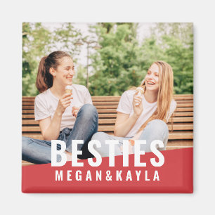 Besties Forever Best Friends BFF Modern Chic Photo Magnet